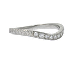 Art Deco Diamond Platinum Contoured Wedding Band Ring Wilson's Estate Jewelry