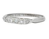 Art Deco Diamond Platinum Stackable Band Ring Wilson's Estate Jewelry