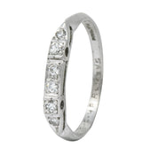Art Deco Diamond Platinum Stackable Band Ring Wilson's Estate Jewelry
