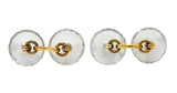 Art Deco Diamond Rock Crystal Men's 14 Karat Gold Cufflink Dress Set - Wilson's Estate Jewelry