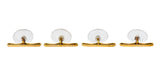 Art Deco Diamond Rock Crystal Men's 14 Karat Gold Cufflink Dress Set - Wilson's Estate Jewelry