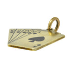 Art Deco Enamel 14 Karat Gold Playing Cards Charm in Spades - Wilson's Estate Jewelry
