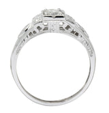 Art Deco Old European Cut Diamond 18 Karat White Gold Engagement Ring - Wilson's Estate Jewelry