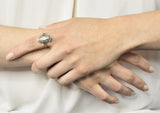 Art Deco Round Brilliant Diamond 18 Karat White Gold Dinner Ring - Wilson's Estate Jewelry