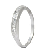 Art Deco Single Cut Diamond Platinum Stackable Band Ring - Wilson's Estate Jewelry