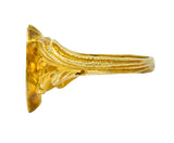 Art Nouveau 12 Karat Yellow Gold Shield Signet Unisex Ring - Wilson's Estate Jewelry