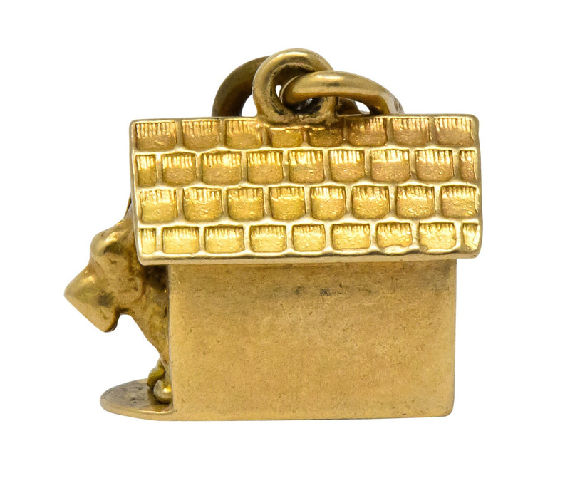 Art Nouveau 14 Karat Gold Articulated Scottish Terrier Dog House Charm - Wilson's Estate Jewelry