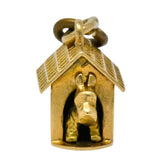 Art Nouveau 14 Karat Gold Articulated Scottish Terrier Dog House Charm - Wilson's Estate Jewelry