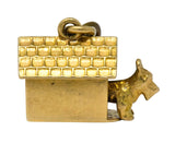 Art Nouveau 14 Karat Gold Articulated Scottish Terrier Dog House Charm - Wilson's Estate Jewelry