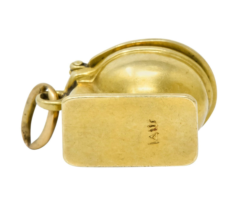 Art Nouveau 14 Karat Gold Articulated Toilet Charm - Wilson's Estate Jewelry