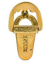 Art Nouveau 14 Karat Gold Elaborate Articulated Door Knocker Charm - Wilson's Estate Jewelry