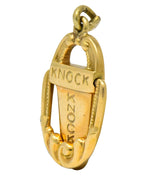 Art Nouveau 14 Karat Gold Elaborate Articulated Door Knocker Charm - Wilson's Estate Jewelry