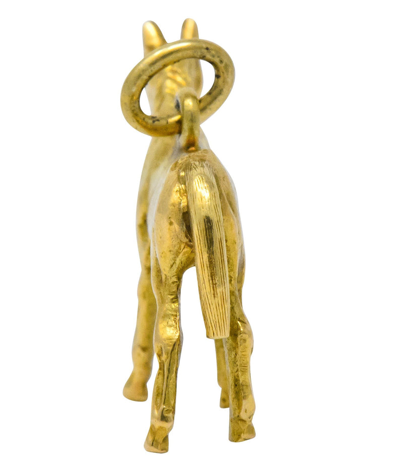 Art Nouveau 14 Karat Gold Realistic Horse Charm - Wilson's Estate Jewelry