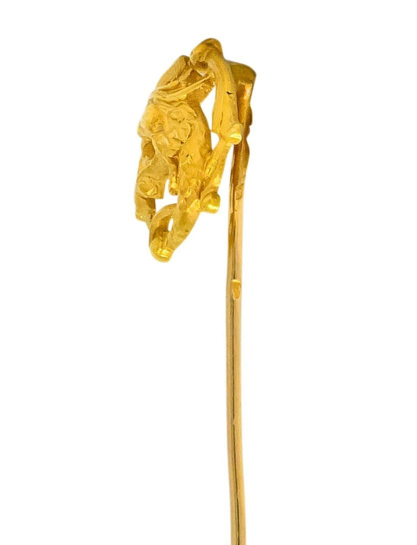 Art Nouveau 18 Karat Gold French Lion Stickpin - Wilson's Estate Jewelry