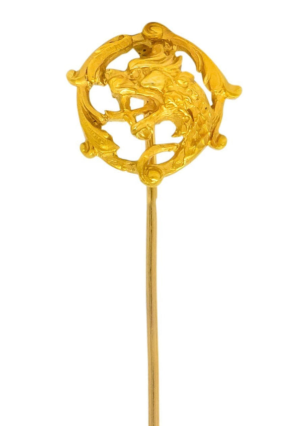 Art Nouveau 18 Karat Gold French Lion Stickpin - Wilson's Estate Jewelry