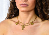 Art Nouveau 8.50 CTW Peridot 14 Karat Gold Swag Necklace - Wilson's Estate Jewelry