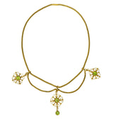 Art Nouveau 8.50 CTW Peridot 14 Karat Gold Swag Necklace - Wilson's Estate Jewelry