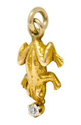 Art Nouveau Diamond 14 Karat Gold Detailed Frog Charm - Wilson's Estate Jewelry