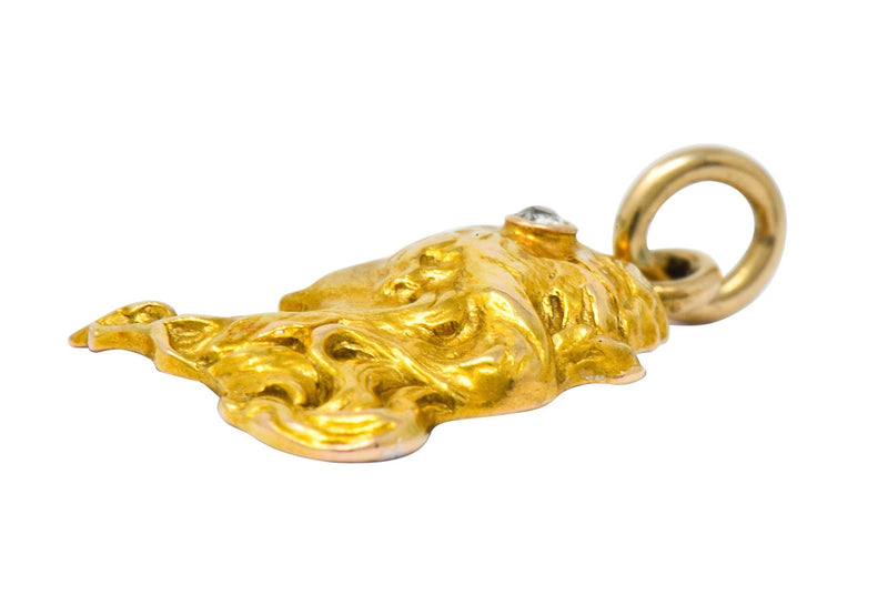 Art Nouveau Diamond 14 Karat Gold Enchanted Woman Charm - Wilson's Estate Jewelry
