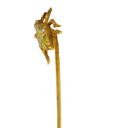Art Nouveau Diamond Demantoid Garnet 14 Karat Gold Insect Bug Stickpin - Wilson's Estate Jewelry