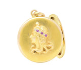 Art Nouveau Diamond Ruby 14 Karat Gold Locket Pendant Wilson's Estate Jewelry