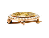 Art Nouveau Diamond Seed Pearl 14 Karat Gold Brooch Pendant - Wilson's Estate Jewelry