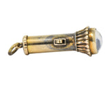 Art Nouveau Moonstone 14 Karat Gold Articulated Flashlight Charm Wilson's Estate Jewelry