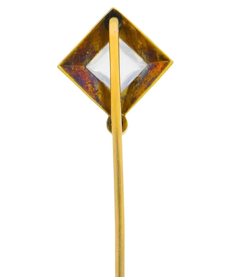 Art Nouveau Moonstone Sapphire 14 Karat Gold Stickpin - Wilson's Estate Jewelry