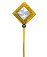 Art Nouveau Moonstone Sapphire 14 Karat Gold Stickpin - Wilson's Estate Jewelry