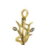 Art Nouveau Pearl Seed Pearl And 14 Karat Gold Frog Pendant Wilson's Estate Jewelry