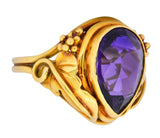 Arts & Crafts 5.75 CTW Amethyst 14 Karat Gold Ring - Wilson's Estate Jewelry