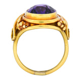 Arts & Crafts 5.75 CTW Amethyst 14 Karat Gold Ring - Wilson's Estate Jewelry