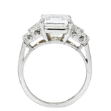 Bailey Banks & Biddle 1940's 4.08 CTW Asscher Diamond Platinum Engagement Ring GIA - Wilson's Estate Jewelry