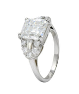 Bailey Banks & Biddle 1940's 4.08 CTW Asscher Diamond Platinum Engagement Ring GIA - Wilson's Estate Jewelry