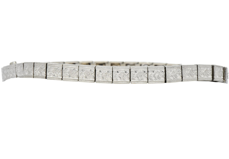 Bailey Banks & Biddle Art Deco Diamond Platinum Link Bracelet - Wilson's Estate Jewelry