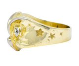 Bailey Banks & Biddle Victorian Diamond 14 Karat Gold Owl Ring - Wilson's Estate Jewelry
