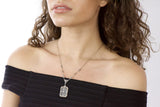 Balogh Art Deco Camphor Glass Diamond 14 Karat White Gold Necklace - Wilson's Estate Jewelry