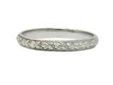 Belaisi Orange Blossom Art Deco 14 Karat White Gold Wedding Band Ring Wilson's Estate Jewelry