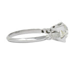 Bold Retro 2.34 CTW Old European Diamond Platinum Engagement Ring GIA Wilson's Estate Jewelry