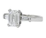Bulgari 1.48 CTW Emerald Cut Diamond Platinum Engagement Ring GIA - Wilson's Estate Jewelry