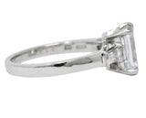 Bulgari 1.48 CTW Emerald Cut Diamond Platinum Engagement Ring GIA - Wilson's Estate Jewelry