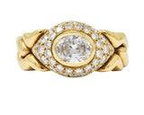 Bulgari 1.55 CTW Diamond 18 Karat Gold Alveare Ring CA 1980 Wilson's Estate Jewelry