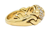 Bulgari 1.55 CTW Diamond 18 Karat Gold Alveare Ring CA 1980 Wilson's Estate Jewelry