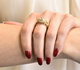 Bulgari 1.55 CTW Diamond 18 Karat Gold Alveare Ring CA 1980 Wilson's Estate Jewelry