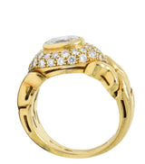 Bulgari 1.55 CTW Diamond 18 Karat Gold Alveare Ring CA 1980 Wilson's Estate Jewelry