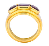 Bulgari 1.88 CTW Tourmaline Amethyst 18 Karat Gold Italian Band Ring - Wilson's Estate Jewelry