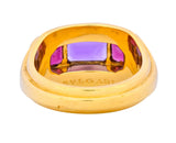 Bulgari 1.88 CTW Tourmaline Amethyst 18 Karat Gold Italian Band Ring - Wilson's Estate Jewelry