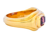 Bulgari 1.88 CTW Tourmaline Amethyst 18 Karat Gold Italian Band Ring - Wilson's Estate Jewelry