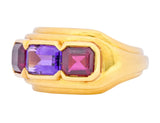 Bulgari 1.88 CTW Tourmaline Amethyst 18 Karat Gold Italian Band Ring - Wilson's Estate Jewelry