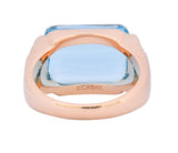 Bulgari 14.24 CTW Blue Topaz Diamond 18 Karat Gold Italian Tronchetto Ring - Wilson's Estate Jewelry